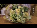 花屋vlog 33 涼しげで爽やか！季節に合わせお花達でレモン色な花束を制作【create a cool and refreshing lemon bouquet】