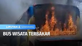 Bus Wisata Terbakar di Dekat Taman Kota Bendosari | Liputan 6 Semarang