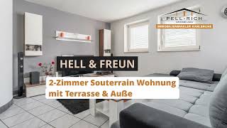 HELL\u0026FREUNDLICH: 2-Zimmer Souterrain Wohnung mit Terrasse \u0026 Außenstellplatz in Stutensee-Büchig