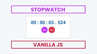 Create Simple Stopwatch | Vanilla JS Project