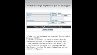 Configure Growatt WIFI-S  datalogger with IP address 192.168.10.100 in 5Ghz process 2