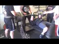 mike saunders 2 board press 745 lbs 130 chains