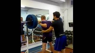 Squat 150kg(330 lbs) x 4 @ 9 with 3 CT stop.