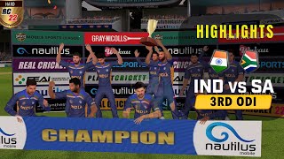 3rd ODI 𝐈𝐍𝐃 𝐯 𝐒𝐀 - 𝐈𝐧𝐝𝐢𝐚 𝐯𝐬 𝐒𝐨𝐮𝐭𝐡 𝐀𝐟𝐫𝐢𝐜𝐚 - Match Highlights Real Cricket 22 Gameplay