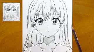 Anime Sketch | How to Draw a Cute Anime Girl Face | Pencil Drawing Tutorial for Beginners