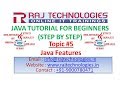 Java tutorial for Beginners 5|Java Features| Raj Technologies