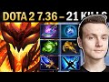 Shadow Fiend Gameplay Miracle with 21 Kills and Aghanims - Dota 2 7.36