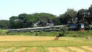 Amazing view of Sagordari Express Train of Bangladesh Railway Moving Fast