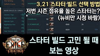 [POE 3.21 Tip] 스타터 고민 될 때 보는 영상 (뉴비만 보시면 됩니다)