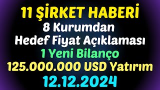 11 ŞİRKET HABERİ - 125.000.000 USD Yatırım,  8 Hedef Fiyat Açıklaması 1 Yeni Bilanço #borsa #thyao