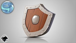 Old wooden shield. Vector graphic in Inkscape.