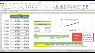 Linear Regression in Excel using Data analysis tools (Machine Learning/Statistics)