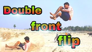 #Doublefrontflip #frontflip Double Front flip progression | double front flip on sand practice