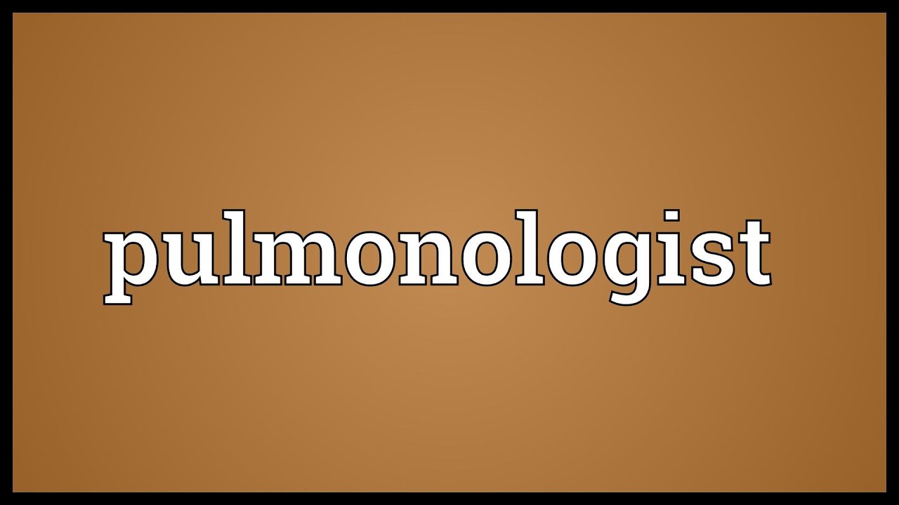 Pulmonologist Meaning - YouTube