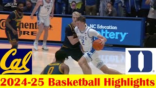 California vs #3 Duke Basketball Game Highlights 2 12 2025