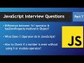 #7 JavaScript Interview Questions | in And hasOwn Property | Double Negation Operator In Javascript