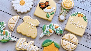 Lemon Theme Sugar Cookies Decorated