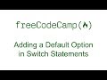 Adding a Default Option in Switch Statements - Free Code Camp