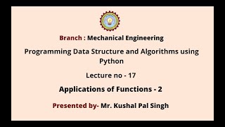 Programming Data Structure and Algorithms Using Python | AKTU Digital Education