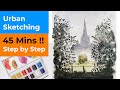 Urban Sketching for Beginners - A Simple Demo of a Salisbury Cathedral