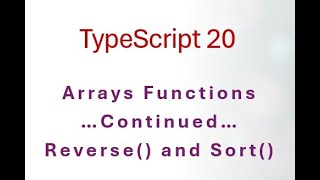 20 TypeScript Mastering sort() and reverse() in TypeScript – Avoid Common Mistakes!