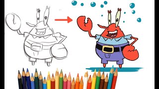 how to draw mr krabs spongebob كيف ترسم مستر سلطع من كرتون سبونج بوب