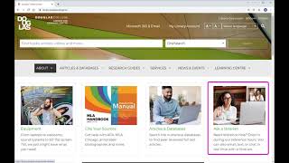 Library website navigation