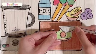 [💸paperdiy💸] Making fruit juice🍎 과일 주스 만들기 종이놀이 asmr