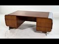 Leon Rosen for Pace Mid Century Walnut and Stainless Steel Desk