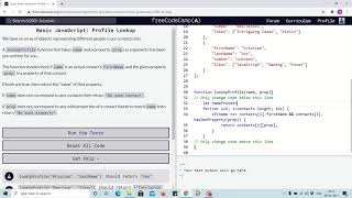 Lesson 102 - problem of profile lookup - freecodecamp