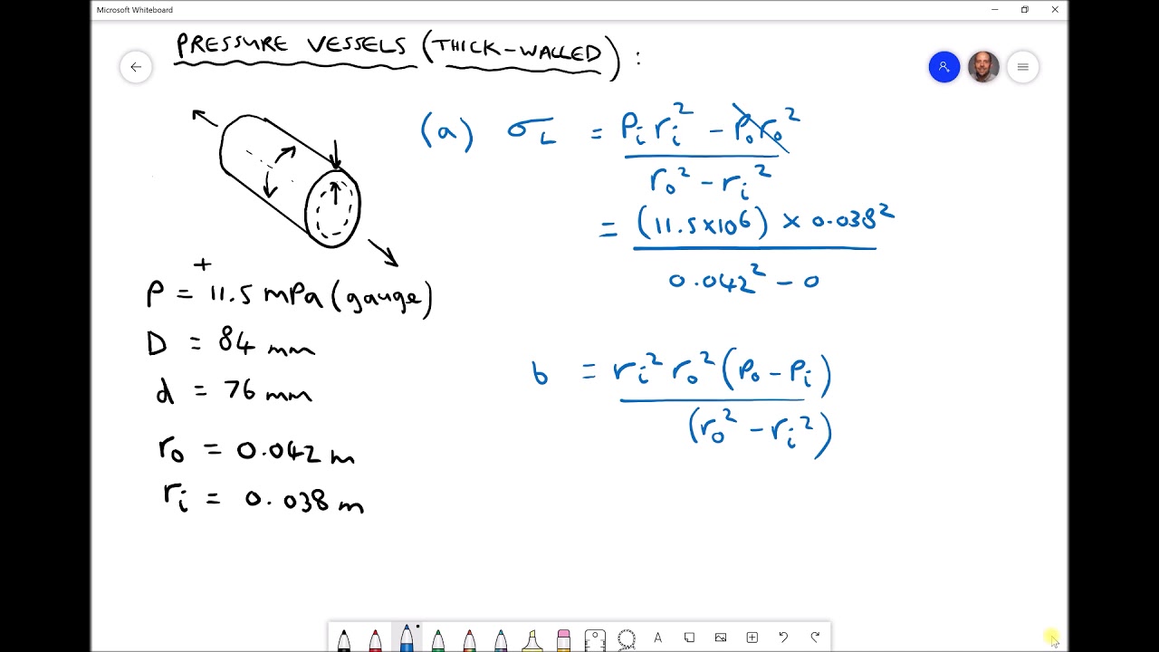 Thick Walled Cylinder Theory - Stress Calculations - YouTube