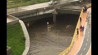 Así fue la inundación del deprimido de calle 94