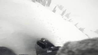 Snowskating at Vail in deep powder