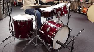 Circa 1964 Rogers Cleveland Era Red Onyx Drum Set 20, 12, 16