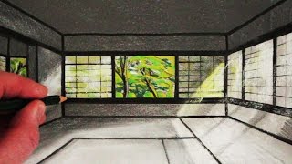 How to Draw a Japanese Room in 1-Point Perspective