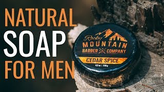 100% Natural Cedar Spice Soap for Men by Rocky Mountain Barber Company