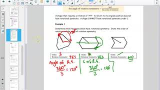 Math9 :: Unit 7/8 :: 7.6 - Rotational Symmetry (Order/Angles of RS)