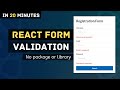Form Validation using React | React Forms Handling & Validation Tutorial | React Sign up Form