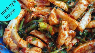#74 kim chi củ cải - cách muối kim chi củ cải hàn quốc - kimchi củ cải giòn gia vị chuẩn hàn