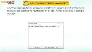 INPUT AND OUTPUT IN JAVASCRIPT|Ch 04|Trackpad Pro v5l|Class 08
