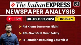 LIVE Newspaper Analysis | 02 December 2024 | The Indian Express | Drishti IAS English