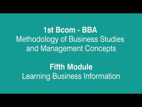 I BCOM BBA.. METHODOLOGY OF BUSINESS STUDIES AND MANAGEMENT CONCEPTS ...