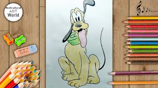 how to draw pluto the dog from mickey mouse cartoons || pluto dog drawing || motivational art world
