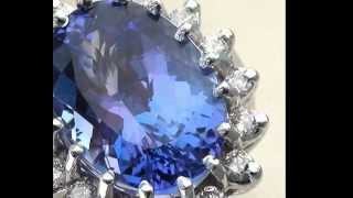 Estate GIA Certified 8.6ct Tanzanite Diamond 14k White Gold Ring