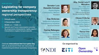 Legislating for company ownership transparency: regional perspectives event