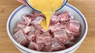 排骨不要红烧了，淋2个鸡蛋，妈妈30年秘制做法，过年待客全靠它 Pork ribs with 2 eggs