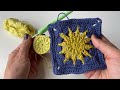 ☀️ sun granny square pattern ☀️ step by step crochet tutorial