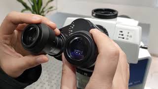 How to set up MSHOT MF43-N scientific grade mercury fluorescence microscope ?
