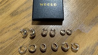 Wgoud 6 Pairs of Chunky Gold Hoop Earrings