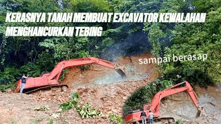 Kerasnya Tebing Membuat Excavator Kewalahan Di Batu Jomba